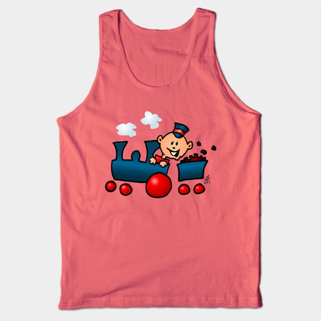 Train Tank Top by Cardvibes